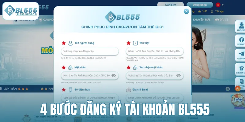 4 bước đăng ký tài khoản BL555