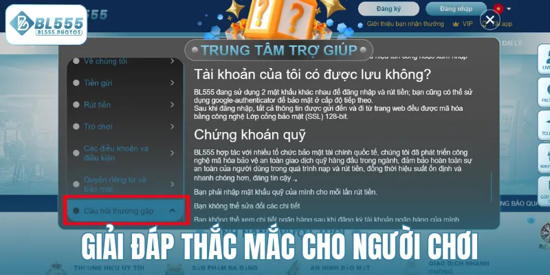 Giải đáp thắc mắc cho người chơi
