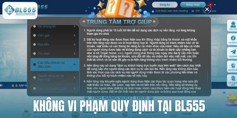 Không vi phạm quy định tại BL555